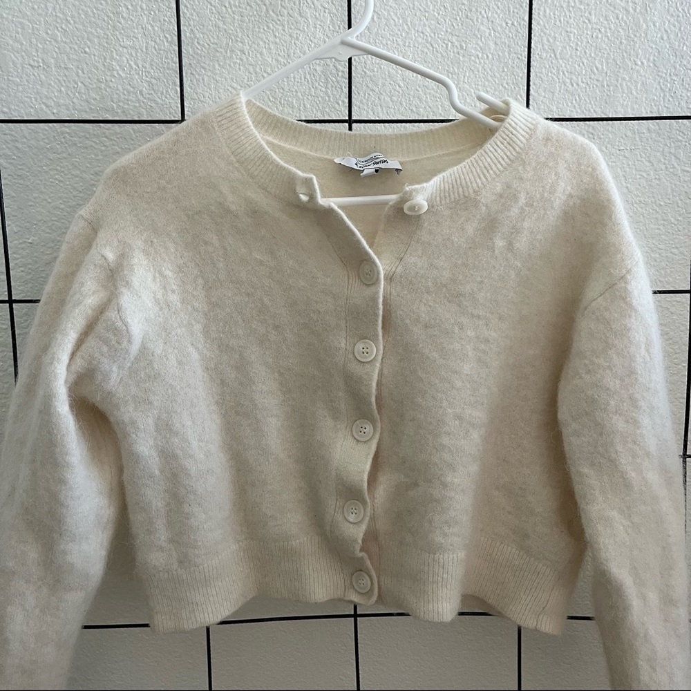 & Other Stories Fuzzy Cream Cardigan